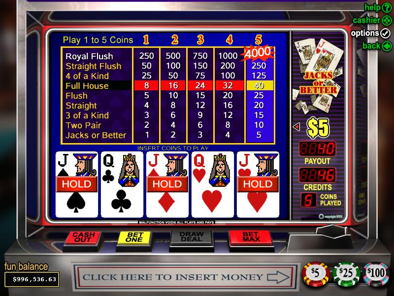 Jacks or Better Video Poker